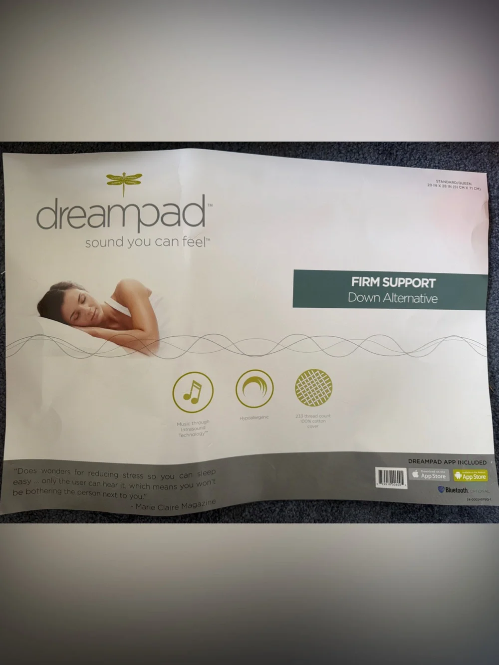 Dreampad Pillow Music to Sleep via Bone Conduction targeting the Vagus Nerve